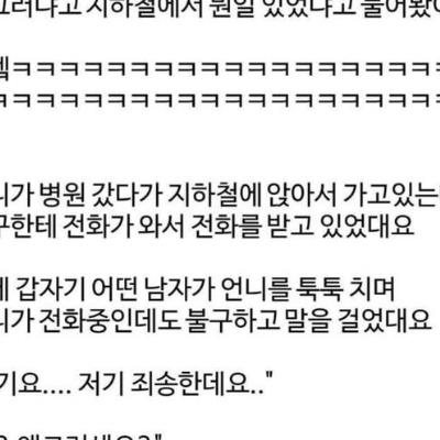 지하철 다시는 못탈 거 같다는 눈부신 언니