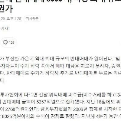 빚투 개미들 현재 상황 ㅎㄷㄷ